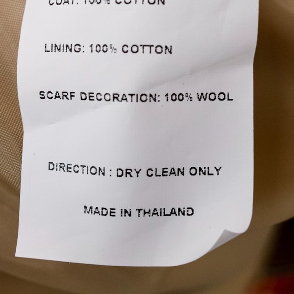 Dry Clean Only Reworked Scarf Panel Trench - Picture 10 of 10